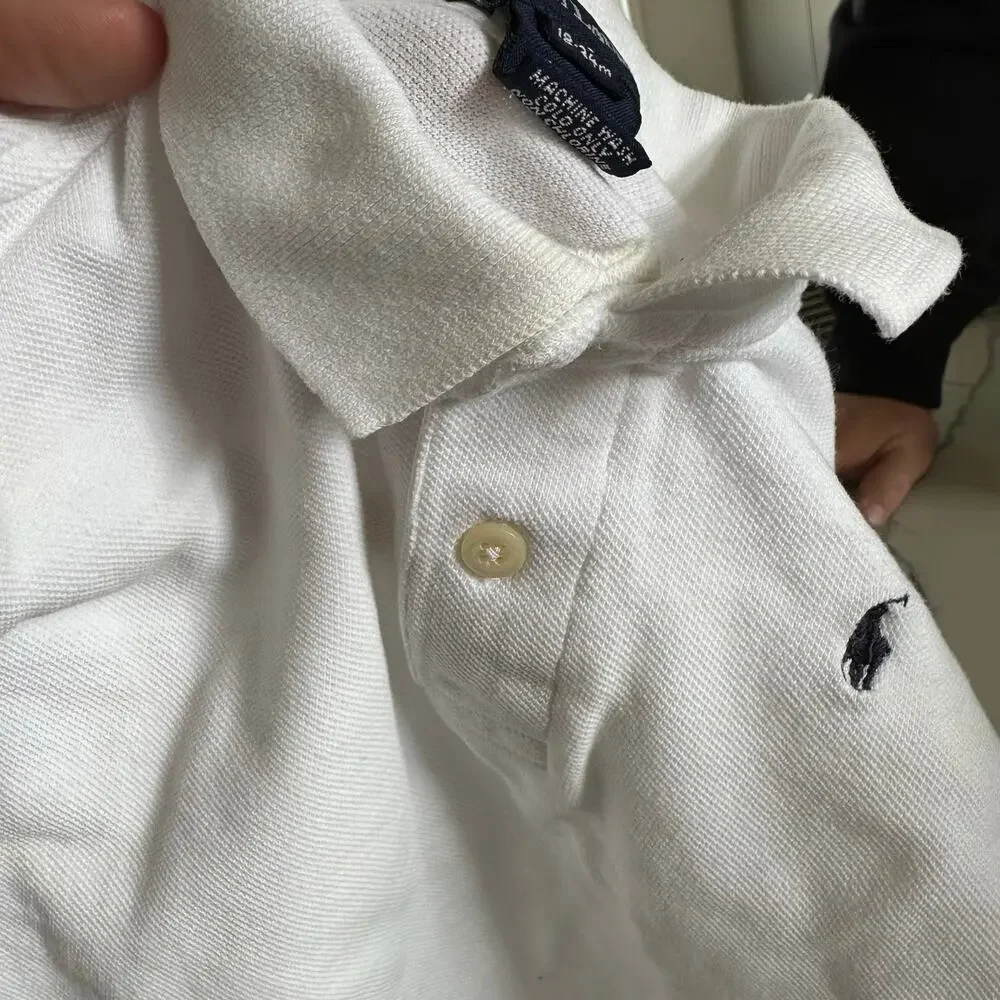 Ralph Lauren White Polo Shirt - Boys 18-24 Months - Stains